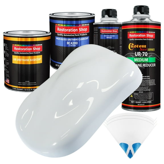 Winter White Quart URETHANE BASECOAT CLEARCOAT Car Auto Body Paint Kit