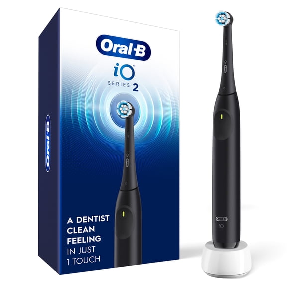 Oral-B iO Series 2 Rechargeable Electric Toothbrush for Adults & Kids 3 , Night Black, 1 Gentle Care Brush Head