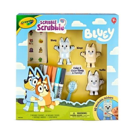 Scribble Scrubbie Bluey Deluxe 3ct Pack