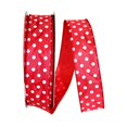 thumbnail image 1 of Reliant Ribbon 92839W-065-09K Satin Striking Dots Value Wired Edge Ribbon - Red - 1.5 in. x 50 yards, 1 of 1
