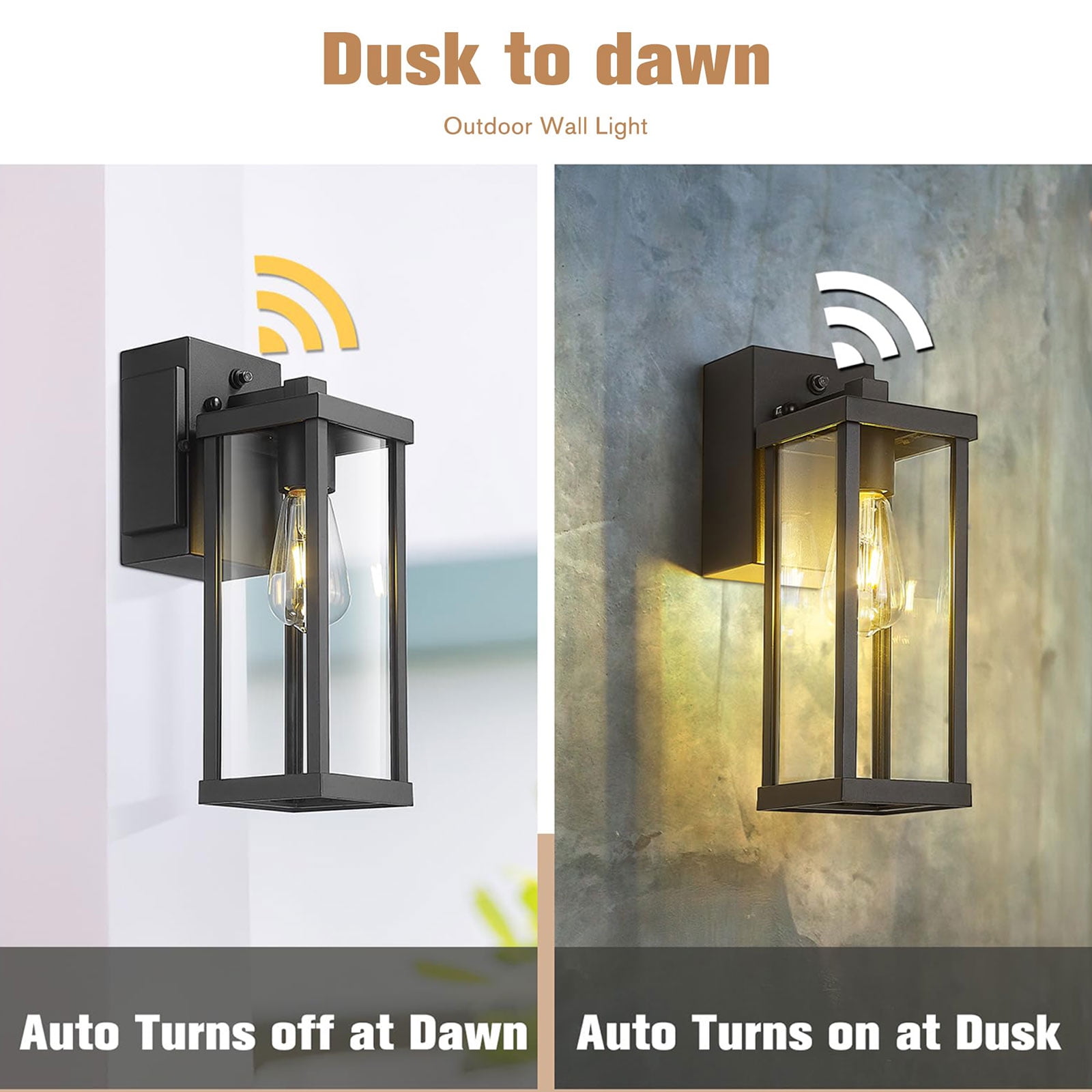 Porch Light With GFCI Outlet Dusk To Dawn Outdoor Light Exterior Lighting Fixtures Wall Mount For House Patio Garage Hallway,1 Pack