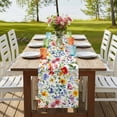 thumbnail image 4 of Leaf Flower 90 Inch Table Runner, Plant Floral Garden Leaf Spring Summer Farmhouse Dresser Scarf Cotton & Linen Tablerunner for Dining/Kitchen Island/Holiday Party Décor 13" x 90", 4 of 9