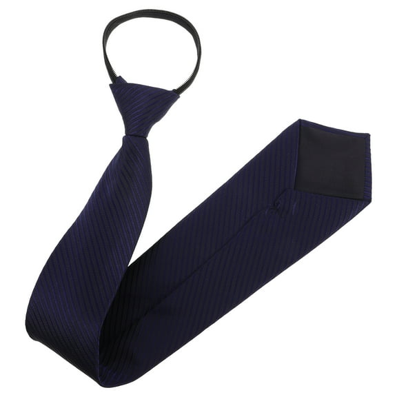 FOLOYORI Adjustable Mens Zipper Ties Dark Blue Polyester 1Pcs Professional Appearance