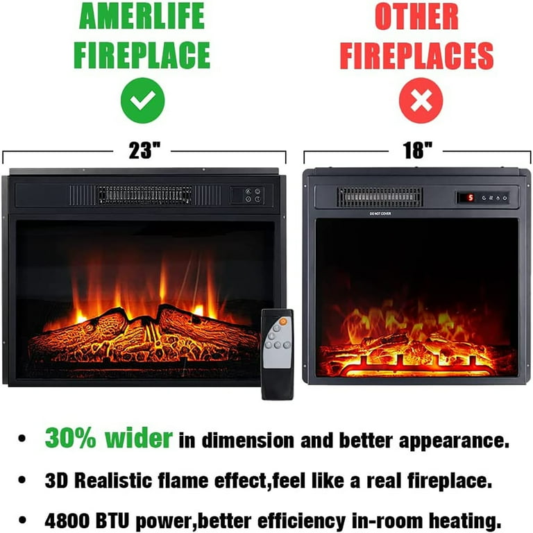 Amerlife Fireplace TV Stand, Wood Texture Entertainment Center with 23 Electric  Fireplace, Farmhouse Entertainment Stand Media TV Console for TVs Up to  80, 70 inches, Natural Oak - Walmart.com
