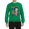 thumbnail image 2 of Wild Bobby, Betty Boop America Land of the Free Home of the Brave Betty Boop Unisex Crewneck Sweatshirt, Kelly, Small, 2 of 5