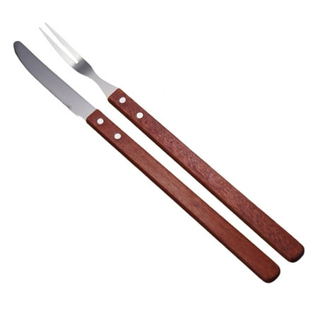 

GiLiling Durable Steak Cutlery Stainless Steel Barbecue Cutlery 2 Piece Set Outdoor BBQ Steak Roast Lamb Set Food-grade Suitable for Travel Picnic Camping Utensils