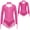 Hot Pink, variant on Girls Sparkly Tassel Long Sleeve Gymnastics Leotard Latin Jazz Samba Salsa Dance Bodysuit Skating Dancewear Blue 6