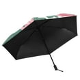 thumbnail image 5 of Peony Flower with Green Leaves Compact Sun Umbrella Windproof Travel Umbrellas for Rain Strong Portable UV Protection, 5 of 8