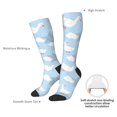 thumbnail image 4 of Goofa Cute Goose On A Blue Sky Pattern Adult Stockings, Color-Block Knee High Socks, Comfortable and Breathable, Soft and Stretchable, Sports, and Decoration, 4 of 6