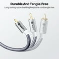 thumbnail image 5 of GEARit RCA Audio Cable, 2RCA Male to 2RCA Male Stereo Audio Cables for Home Theater, HDTV, Amplifiers, Hi-Fi Systems, Car, Shielded Braided, 10 ft, 5 of 7