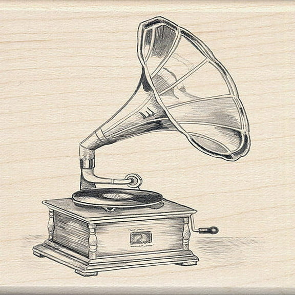 Inkadinkado Vintage Phonograph Wood Stamp