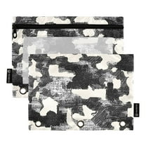 ALAZA 2 Pack Pencil Pouch Camouflage Black Pencil Case for 3 Ring Binder Clear Window Pencil Bag Organizers