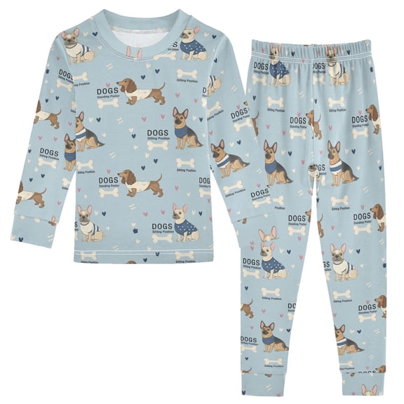 Cute German Shepherd Pattern Cotton Pajamas 2 Piece Set Sleepwear Soft and Comfortable Homewear Nightwear