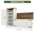 thumbnail image 4 of Uforic Shoe Cabinet with Storage Bench, Farmhouse L Shape Shoe Organizer Cabinet for Entryway, White, 4 of 5