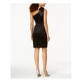 thumbnail image 2 of BETSY & ADAM $209  New 1268 Black Darted Bow Asymmetrical Neck Shift Dress 8 B+B, 2 of 2