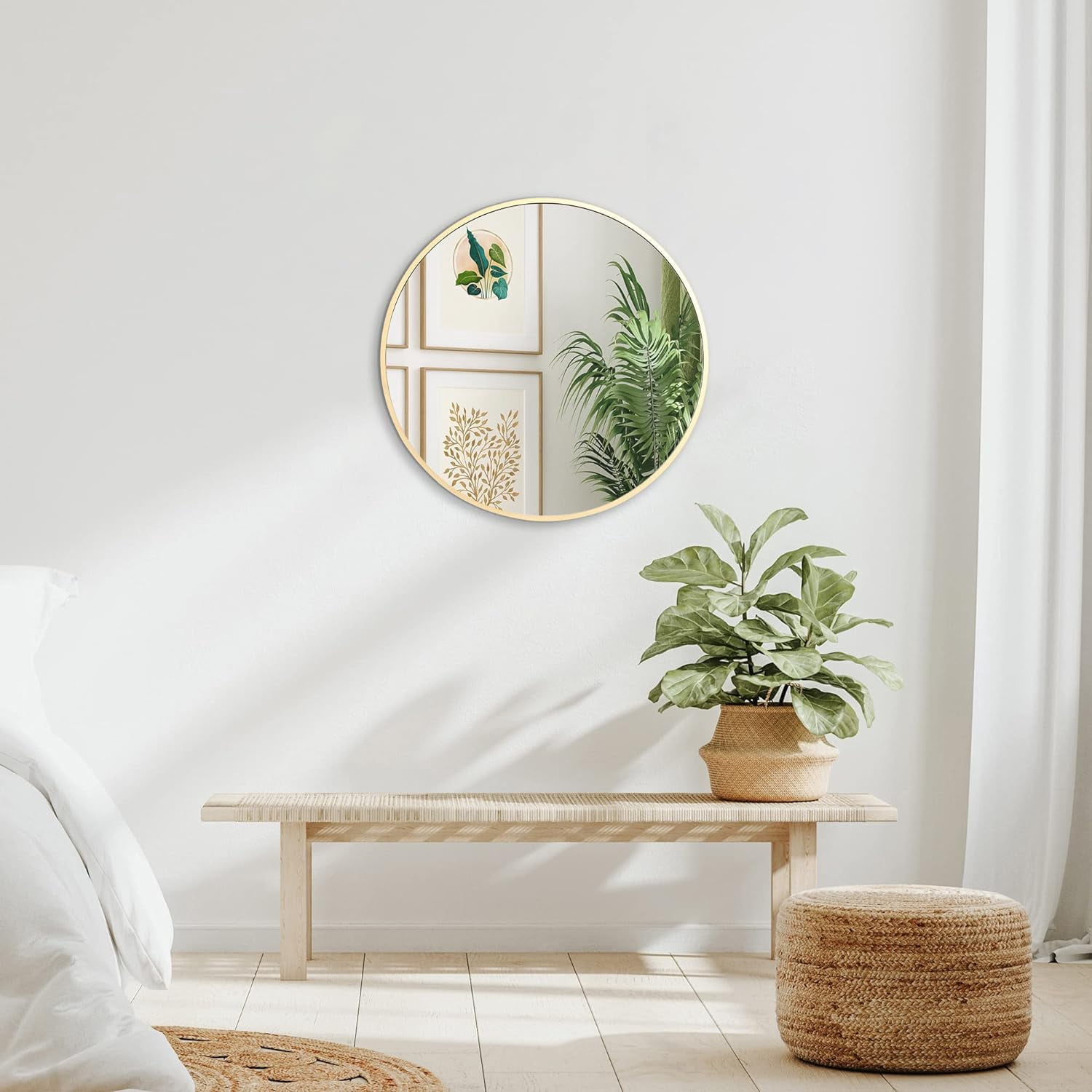 Americanflat Framed Gold Round Mirror 20" - Circle Mirror for Bathroom, Bedroom, Entryway, Living Room - Large Circular Mirror for Wall Decor