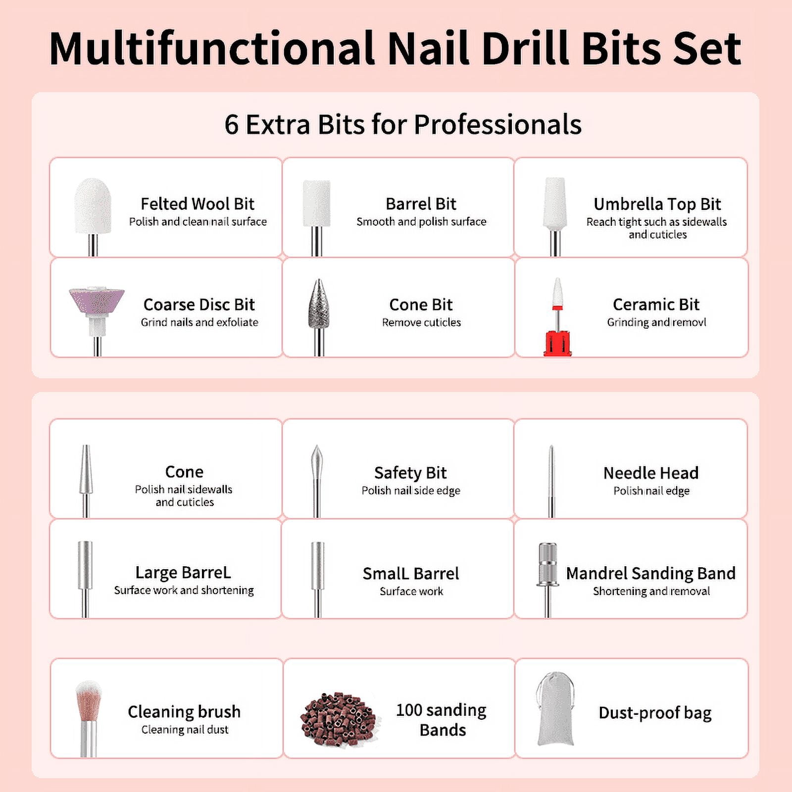 Electric Nail Drill Cordless Machine by HengYuaoler Portable Design 35,000 RPM Low Noise Professional Salon Nail Drill for Your Daily Use
