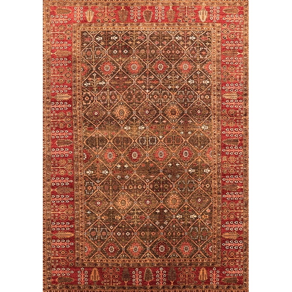 Ahgly Company Indoor Rectangle Oriental Orange Industrial Area Rugs, 2' x 3'