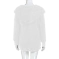 thumbnail image 7 of Women Hooded Cardigan Fuzzy Jacket Winter Open Front Fleece Coat Outwear with Pockets White XL, 7 of 7