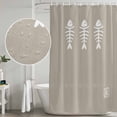 thumbnail image 4 of Polyester Fabric Japanese Fish Shower Curtain, Abstract Cartoon Beige Waterproof Bathtub Curtain Bathroom Decor Set with Hooks 36 x 78 Inches, 4 of 6