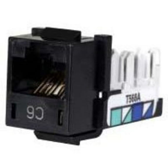 Hubbell Premise Wiring Jack,Black,Cat6,Rj45 HXJ6BK