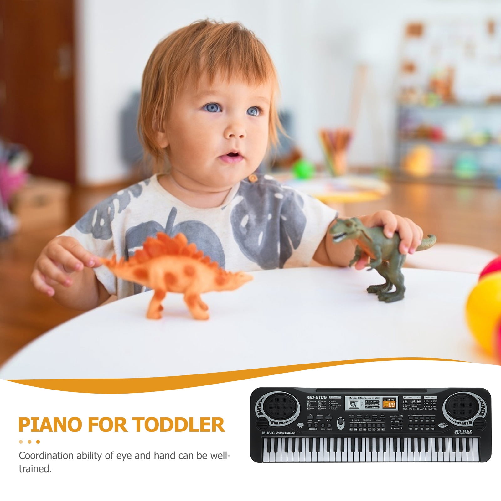 61 Keys Piano Keyboard, Electronic Digital Piano with Built-in Speaker Microphone