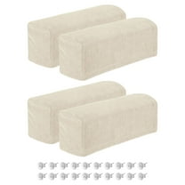 4Pack Stretch Armrest Covers, Chenille Armchair Slipcovers, Cream