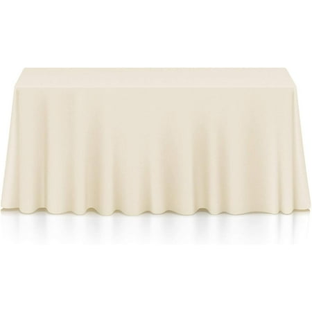 

- 90 x 132 Premium Tablecloth for Wedding / Banquet / Restaurant - Rectangular Polyester Fabric Table Cloth - Ivory