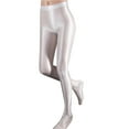 thumbnail image 2 of BOOMILK High Waisted Leggings for Women Ultra Thin Sheer Pantyhose Shiny Dance Yoga Skinny Pants White, 2 of 6