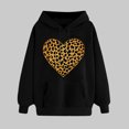 thumbnail image 2 of Goodeals Saving,Love Heart Poullver Tops for Women Valentines Day Leopard Sweatshirts Cute Long Sleeve Casual Hoodies Fleece Loose Hoodie Sweatshirt(Black,L), 2 of 5