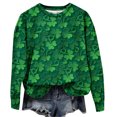 thumbnail image 2 of Qiopertar Mode Femmes Saint-Patrick Décontracté Manches Longues Col Rond Imprimé Chandail en Molleton Dames Hauts Blouse Offres de la Semaine Liquidation Moins de 5$ jusqu'à 90 % de Réduction, 2 of 4