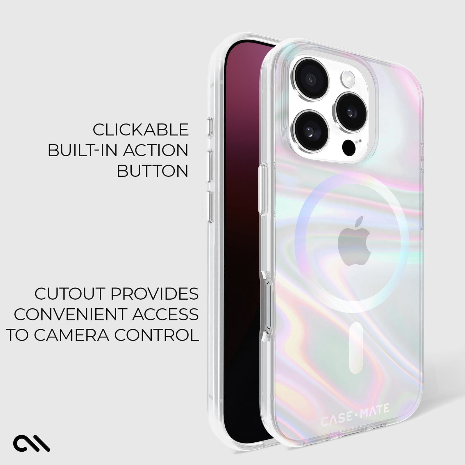 Case-Mate Apple iPhone 16 Pro Soap Bubble MagSafe Compatible Case - Iridescent