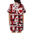 thumbnail image 6 of Fuzoiu Buffalo Plaid Love And Gnome Print Women's Short-Sleeved Pajama Set,Lounge Sleepwear Set,Womens Pajama Sets 2 Piece,Button-Up Top and Shorts with Pockets-Large, 6 of 7
