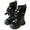 Black, variant on Big Girls Long Boots Fashion Mid Calf Boots Rabbit Winter Footwear Kids