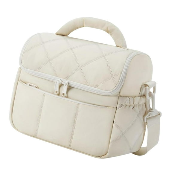Bolsa térmica térmica reutilizable con correa ajustable, multifuncional y resistente al calor. Beige