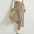 thumbnail image 2 of ADSSDQ Capri Jeans for Women Wide Leg Jeans Woman Stretchy Pull On Jeans High Waist Denim Jean Capris Pant with Pocket Khaki 3XL, 2 of 8