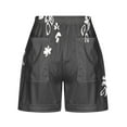 thumbnail image 4 of Mrat Sport Shorts Ladies Women Summer Illustration Lace Up Elastic Pocket Casual Shorts Women Work Pants S-333 Dark Gray M, 4 of 5