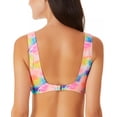 thumbnail image 2 of California Waves Womens Juniors Tie-Dye Knot Bikini Swim top, 2 of 3