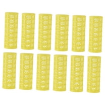 Unique Bargains 12 Pcs Convenient Heatless Voluminous Hair Roller for Women 2.76"x0.98" Yellow