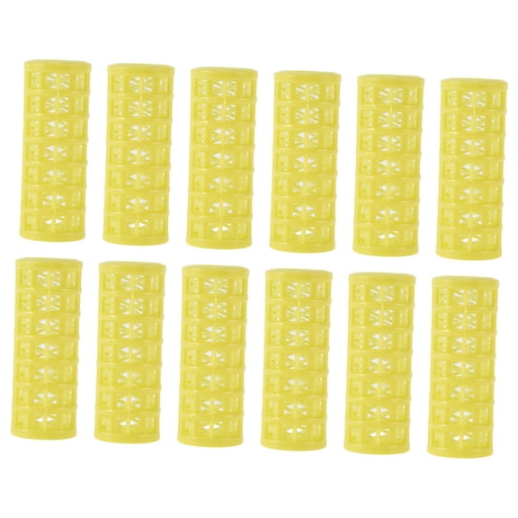Unique Bargains 12 Pcs Convenient Heatless Voluminous Hair Roller for Women 2.76"x0.98" Yellow