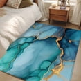 thumbnail image 4 of Turquoise Marble 4x6 Area Rugs for Living Room, Gold Foil Modern Abstract Non Slip Floor Mat Washable Low-Profile Indoor Carpet for Bedroom, Dining Room, Bathroom, 4 of 9