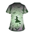 thumbnail image 4 of Tops Cortos para las Mujeres, Halloween Impreso en Cuello en V con Bolsillo, Moda Casual Manga Corta, 4 of 5