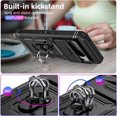 thumbnail image 3 of Design for Google Pixel 8 Pro Phone Case with Screen Protector Ring Holder Kickstand Heavy Duty Rugged Shockproof Military Grade Bumper Protective Cover for Women Men Girls 6.7 inch Black, 3 of 14