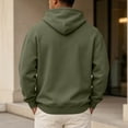 thumbnail image 5 of Delconic Mens Pullover Hoodie Long Sleeve Casual Athletic Sweatshirt with Kangaroo Pocket Drawstring Hood Relaxed Fit Army Green L, 5 of 6