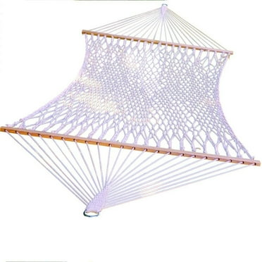 ALGOMA 4902C 13' Cotton Rope Hammock, Single, White