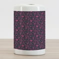 thumbnail image 2 of I Love You Ceramic Toothbrush Holder, Romance Pattern with Heart Forms and Love Words Valentines Couples Theme, Decorative Versatile Countertop for Bathroom, 4.5" X 2.7", Magenta Dark Grey, 2 of 4