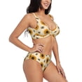 thumbnail image 2 of Rocae Sunflowers And Bee for Bikini Set for Women Two Piece Sexy High Swimsuits Split Crossover Bikini X-Large, 2 of 9