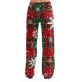 thumbnail image 4 of Trgacdwlo Christmas Pj Pants Women Santa Claus Pattern Drawstring Women's Sleep Pants Xmas Comfy Wide Leg Womens Pajama Bottoms for Holiday, 4 of 4