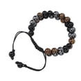 thumbnail image 1 of Pulsera de cuentas ajustables pulsera de cuentas de piedra trenzada curativa energética de hematita ónix negro natural antiansiedad para regalo de aniversario de cumpleaños Octpeak Otros, 1 of 8