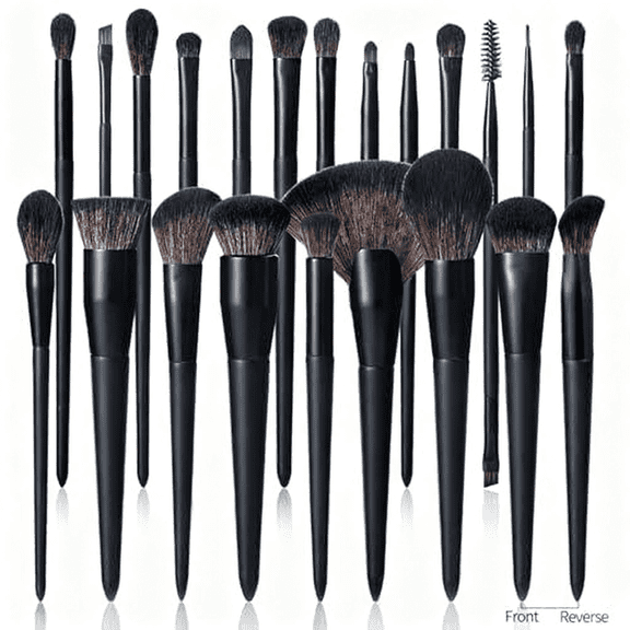 Black Makeup Brushes Set 21Pcs Powder Blush Foundation Concealer Highlighter Brush Vegan Pro Face and Eye Brush Kit